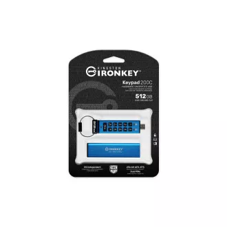 Kingston IronKey Keypad 200C/512GB/USB 3.2/USB-C/Modrá
