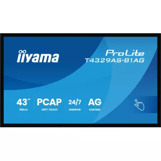 43" iiyama T4329AS-B1AG:VA,4K UHD,Android,24/7