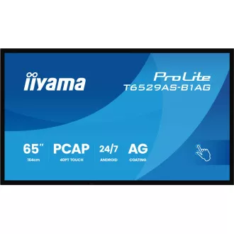 65" iiyama T6529AS-B1AG: IPS, 4K UHD,Android,24/7