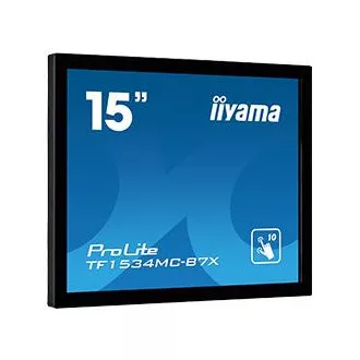 15" iiyama TF1534MC-B7X: TN, XGA, capacitive, 10P, 370cd/m2, VGA, DP, HDMI, IP65, černý