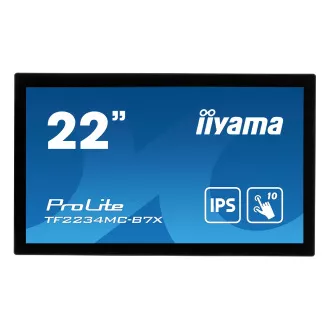 22" iiyama TF2234MC-B7X: IPS, FullHD, capacitive, 10P, 350cd/m2, VGA, DP, HDMI, IP65, černý