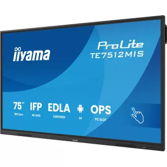 75" iiyama TE7512MIS-B4AG:IPS,4K,40P,USB-C