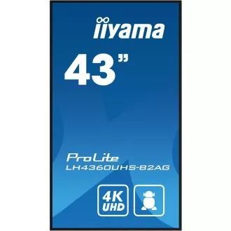 43" iiyamaLH4360UHS-B2AG:VA,4K UHD,Android,24/7
