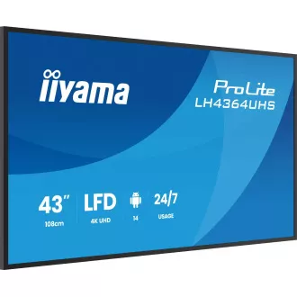 43" iiyama LH4364UHS-B1AG:VA,4K UHD,Android,24/7