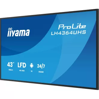 43" iiyama LH4364UHS-B1AG:VA,4K UHD,Android,24/7