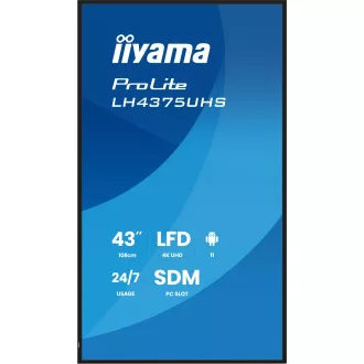 43" iiyama LH4375UHS-B2AG:IPS,4K UHD,Android,24/7
