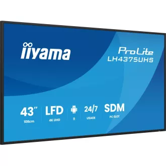 43" iiyama LH4375UHS-B2AG:IPS,4K UHD,Android,24/7