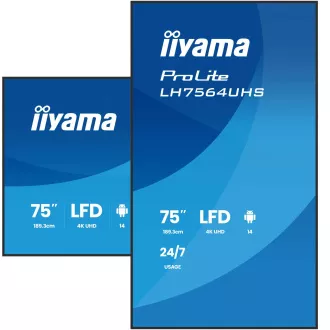 75" iiyama LH7564UHS-B1AG:VA, 4K UHD,Android,24/7