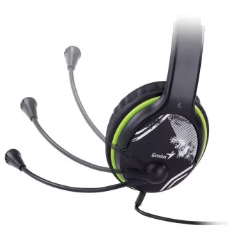 Sluchátka s mik. GENIUS HS-400A green + redukce
