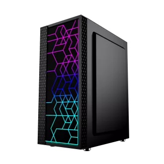 Gembird Computer Fornax 2500 ARGB/Midi Tower/Transpar./Černá