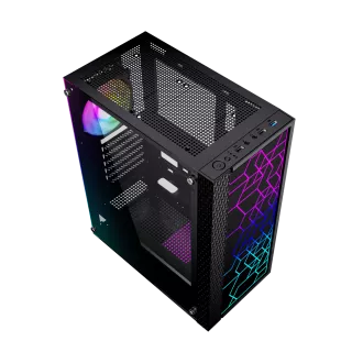 Gembird Computer Fornax 2500 ARGB/Midi Tower/Transpar./Černá