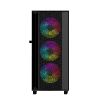 Gembird Fornax 4000 ARGB/Midi Tower/Transpar./Černá
