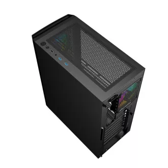 GEMBIRD Fornax 400X/Midi Tower/Transpar./Černá