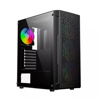 GEMBIRD Fornax 400X/Midi Tower/Transpar./Černá