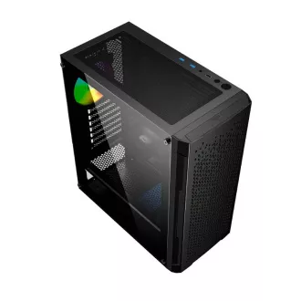 GEMBIRD Fornax 400X/Midi Tower/Transpar./Černá