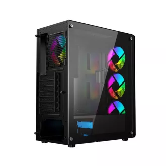 GEMBIRD Fornax 400X/Midi Tower/Transpar./Černá