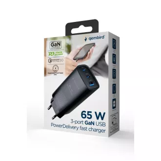 GEMBIRD PD nabíječka 1xUSB-A 2xUSB-C 67W černá