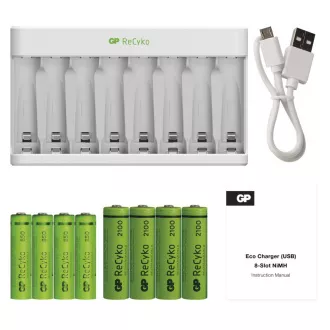 GP nabíječka baterií ECO E811+ 4xAA2100 + 4xAAA850 GP nabíječka baterií ECO E811+ 4xAA2100 + 4xAAA850