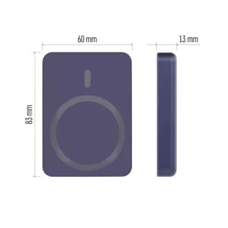 EMOS POWERBANKA WI 522, bezdrátové nabíjení 20W, 5.000mAh, MODRÁ, 1xUSB-C