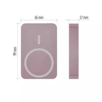 EMOS POWERBANKA WI1046, bezdrátové nabíjení 20W, 10.000mAh, LOSOSOVÁ, 1xUSB-C