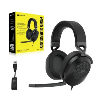 CORSAIR HS65 SURROUND/7.1/Jack/Drát/Černá