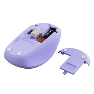 TRUST Yvi+ Multi-Device/Kancelářská/Optická/1 600 DPI/USB+BT/Fialová