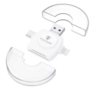 VIKING ČTEČKA PAMĚŤOVÝCH KARET V4 USB3.0 4V1 bílá VIKING ČTEČKA PAMĚŤOVÝCH KARET V4 USB3.0 4V1 bílá