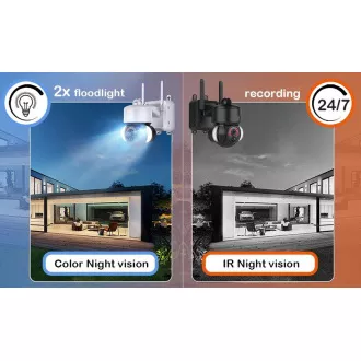 Solární HD kamera Viking HDs03 4G/20000mAh/barevné noční vidění/IP66/aplikace/notifikace/bílá