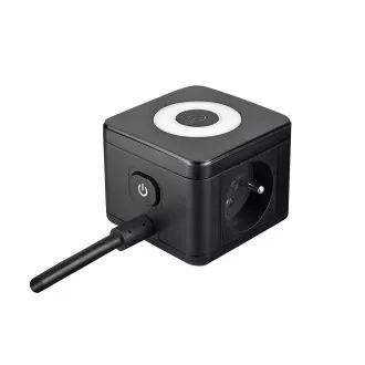 Síťový adaptér VIKING YC23L, černá/Output:2xAC,1xUSB-A,2xUSB-C/dotykové LED světlo/1,4m kabel