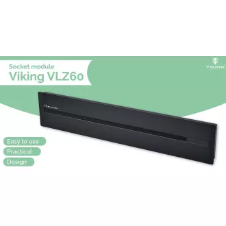Zásuvková lišta - zápustná Viking LZ60B/230V,50Hz/60cm délka/černá/až 7 modulů/IP20/hliník/zápustná