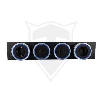 Zásuvková lišta - zápustná Viking LZ60B/230V,50Hz/60cm délka/černá/až 7 modulů/IP20/hliník/zápustná
