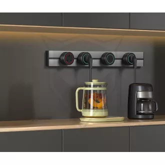 Zásuvková lišta - zápustná Viking LZ40B/230V,50Hz/40cm délka/černá/až 5 modulů/IP20/hliník/zápustná