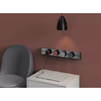 Zásuvková lišta - zápustná Viking LZ40B/230V,50Hz/40cm délka/černá/až 5 modulů/IP20/hliník/zápustná