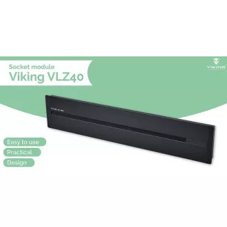Zásuvková lišta - zápustná Viking LZ40B/230V,50Hz/40cm délka/černá/až 5 modulů/IP20/hliník/zápustná