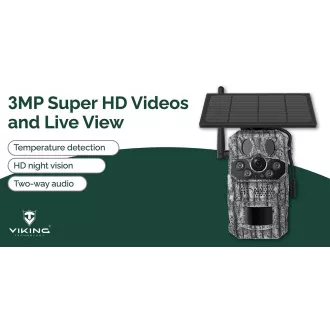 Solární kamera Viking HDs05 4G/2304x1296/PIR detekce/pohybový senzor/7800mAh