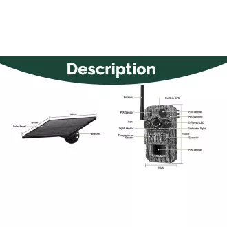 Solární kamera Viking HDs05 4G/2304x1296/PIR detekce/pohybový senzor/7800mAh