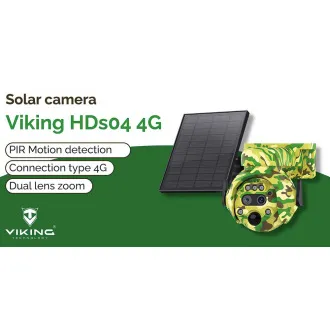 Solární kamera Viking HDs04 4G šedá/2304x1296/PIR detekce/pohybový senzor/7800mAh
