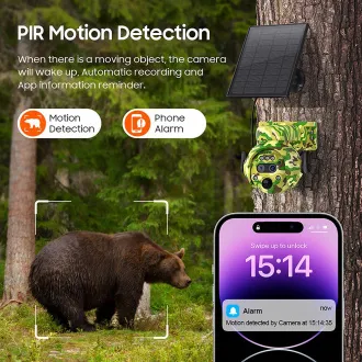 Solární kamera Viking HDs04 4G šedá/2304x1296/PIR detekce/pohybový senzor/7800mAh