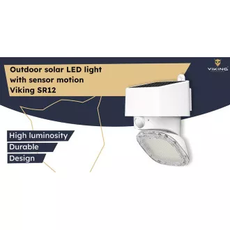 Venkovní solární LED světlo Viking SR12/2000lm /solární napájení /3000K + 4000K (teplá a denní bílá)