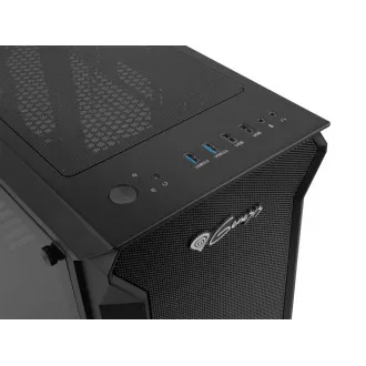 Počítačová skříň Genesis IRID 505 V2/Midi Tower/Transpar./Černá