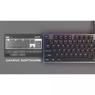 Genesis herní mechanická klávesnice THOR 420/RGB/Content Slim Blue/Drátová USB/US layout/Šedá