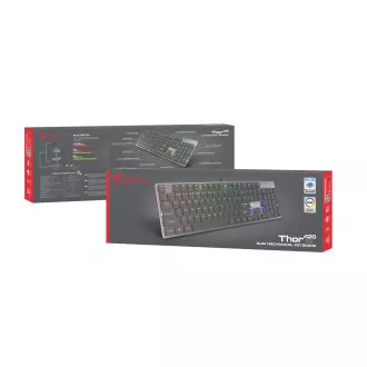 Genesis herní mechanická klávesnice THOR 420/RGB/Content Slim Blue/Drátová USB/US layout/Šedá