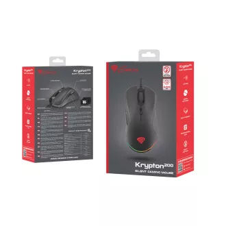 Genesis herní optická myš KRYPTON 200/RGB/6400 DPI/Herní/Optická/6 000 DPI/Drátová USB/Černá