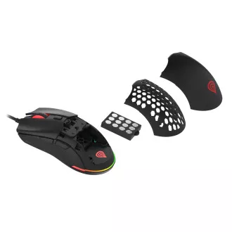 Genesis herní optická myš KRYPTON 750/RGB/8000 DPI/Herní/Optická/8 000 DPI/Drátová USB/Černá