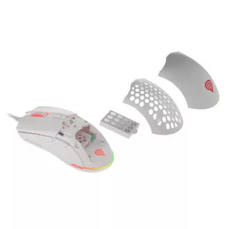 Genesis herní optická myš KRYPTON 750/RGB/8000 DPI/Herní/Optická/8 000 DPI/Drátová USB/Bílá