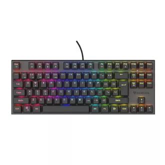Genesis herní mechanická klávesnice THOR 303/TKL/RGB/Outemu Peach Silent/Drátová USB/US layout/Černá