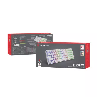 Genesis herní klávesnice THOR 660/RGB/Gateron Brown/Bezdrátová USB + Bluetooth/US layout/Bílá Genesis herní klávesnice THOR 660/RGB/Gateron Brown/Bezdrátová USB + Bluetooth/US layout/Bílá