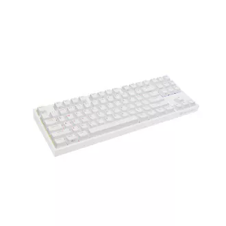 Genesis herní mechanická klávesnice THOR 404/RGB/Gateron Yellow Pro/Drátová USB/US layout/Bílá