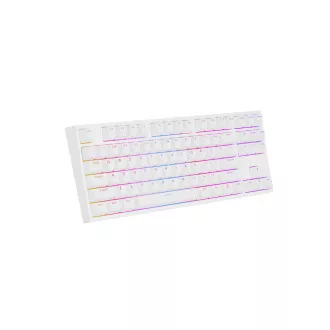 Genesis herní mechanická klávesnice THOR 404/RGB/Gateron Yellow Pro/Drátová USB/US layout/Bílá