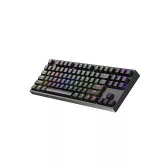 Genesis herní mechanická klávesnice THOR 404/RGB/Gateron Yellow Pro/Drátová USB/US layout/Černá